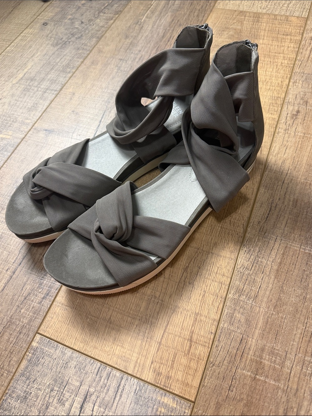 Eileen Fisher Zanya Mesh Sneaker Sandal Graphite Gray Size 11